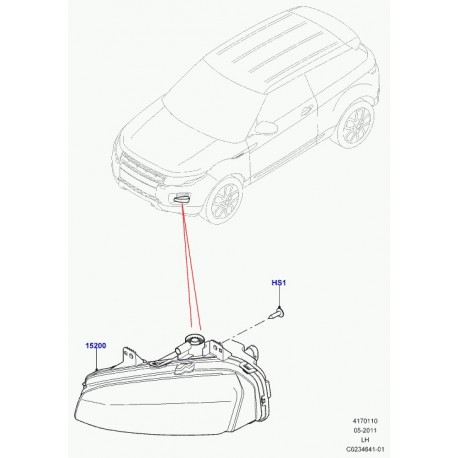 Land rover phare antibrouillard droit Evoque (LR026089)