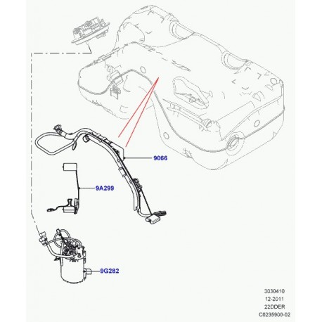 Land rover capteur niveau carburant Evoque (LR026190)