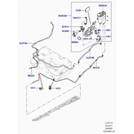 Land rover reservoir syst vapeurs carburant Evoque (LR027061)