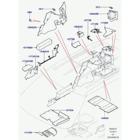 Land rover garniture insonorisation aile arrière Evoque (LR027104)