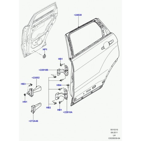 Land rover bras d'arret de porte Evoque (LR027611)