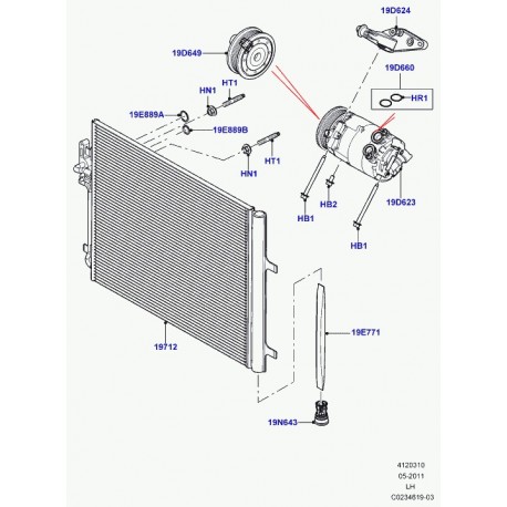 Land rover embrayage compresseur Evoque (LR027782)