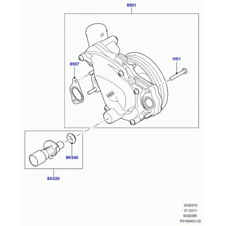 Land rover tube d'huile refroidisseur huile Range Sport (LR028136)