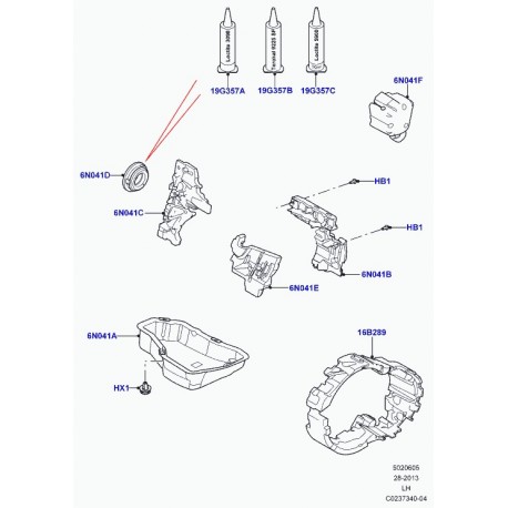 Land rover bague elastique transmission Evoque (LR028413)