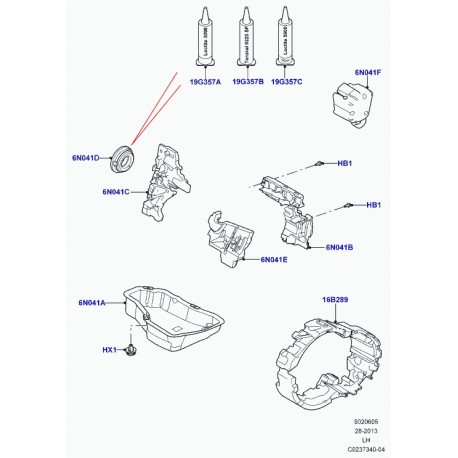 Land rover bague elastique transmission Evoque (LR028414)