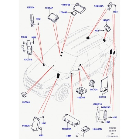 Land rover commande suspension magnaride Evoque (LR028448)