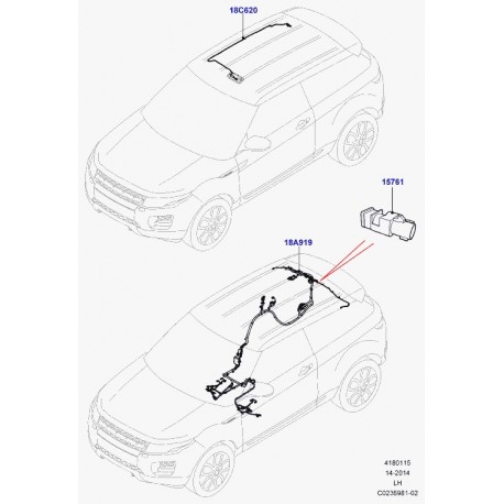 Land rover fil de connexion  + -radio Evoque (LR028806)