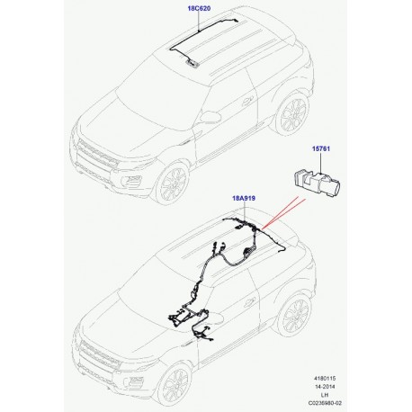 Land rover fil de connexion  + -radio Evoque (LR028814)