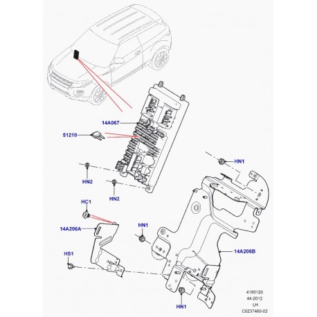 Land rover support relais Evoque (LR028907)