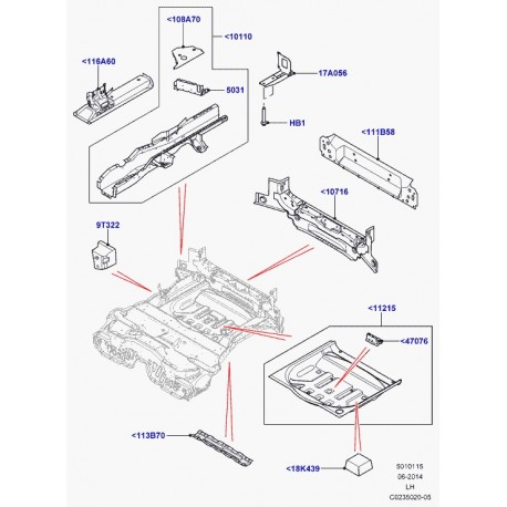 Land rover moulure protection reservoir carburant Evoque (LR028935)