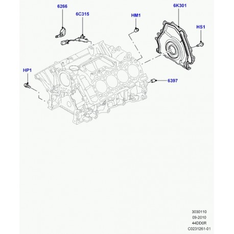Land rover fixation et bague-vilebrequin Range L405,  Sport (LR029001)