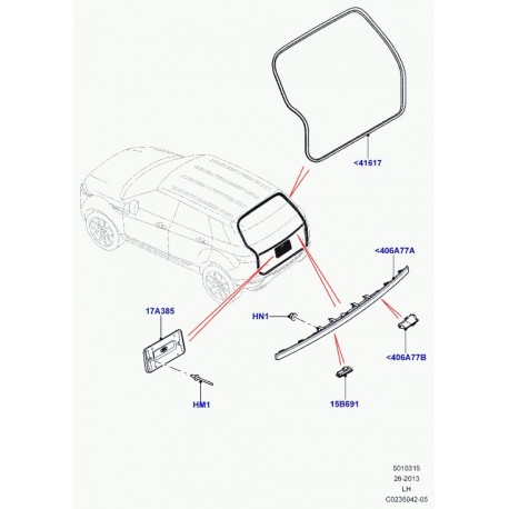 Land rover interrupteur hayon Evoque et Range L405 (LR029038)