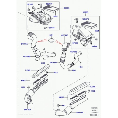 Land rover arrivee d'air principale Range L405,  Sport (LR029074)