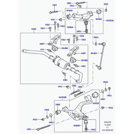 Land rover bras de suspension avant Range Sport (LR029303)