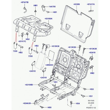 Land rover panel-rear seat armrest Range Sport (LR029416)