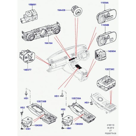 Land rover plaque de recouvrement radio Discovery 3, Range Sport (LR029583)