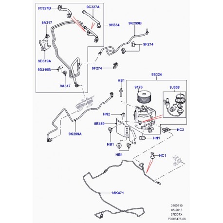 Land rover tuyau d'alimentation de combustible Discovery 3 (LR029671)