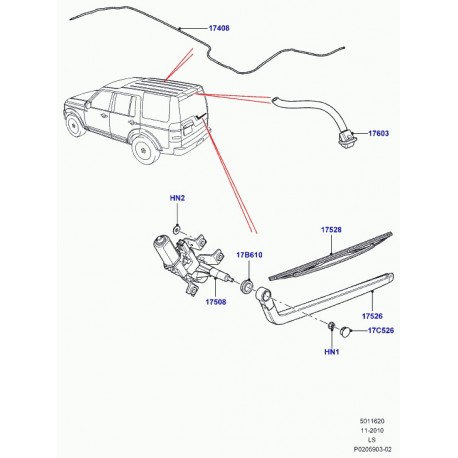 Land rover Moteur essuie glace Discovery 3 (LR029682)