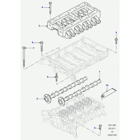 Land rover arbre a cames Defender 90, 110, 130 (LR029707)
