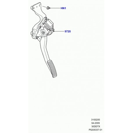 Land rover pedale d'accélérateur Discovery 3, Range Sport (LR029897)