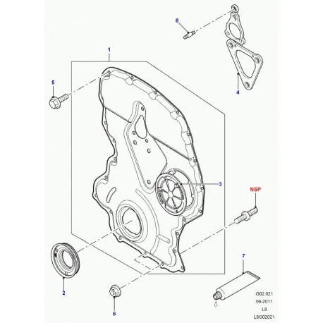 Land rover carter de distribution Defender 90, 110, 130 (LR029906)