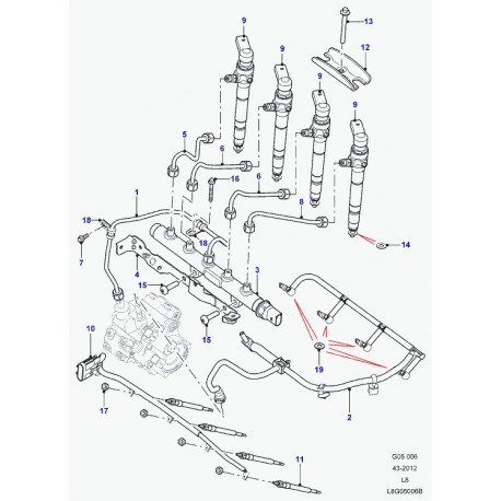 Land rover collecteur de combustible Defender 90, 110, 130 (LR029949)