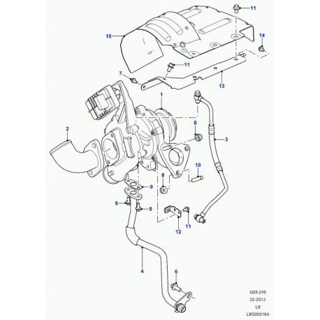 Land rover tuyau flexible de retour d'huile Defender 90, 110, 130 (LR029975)