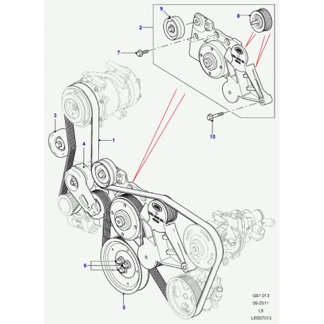 Land rover poulie vilebrequin Defender 90, 110, 130 (LR029988)