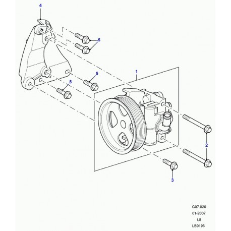 Land rover support pompe direction assistee Defender 90, 110, 130 (LR029992)