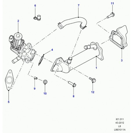 Land rover joint refroidisseur egr Defender 90, 110, 130 (LR030028)