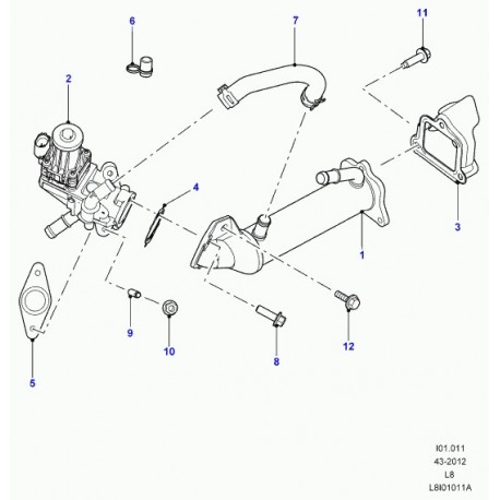 Land rover tuyau egr Defender 90, 110, 130 (LR030029)