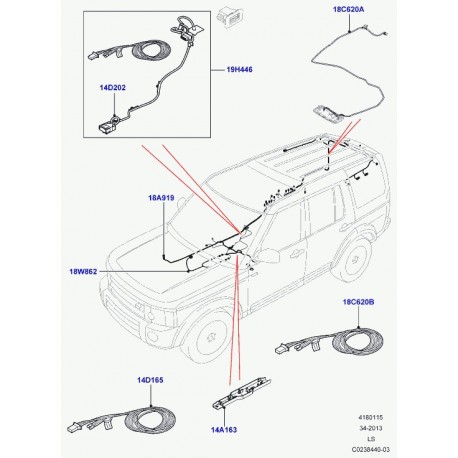 Land rover fil de connexion +-radio Discovery 3 (LR030290)