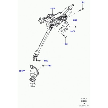 Land rover joint colonne de direction Evoque (LR030345)