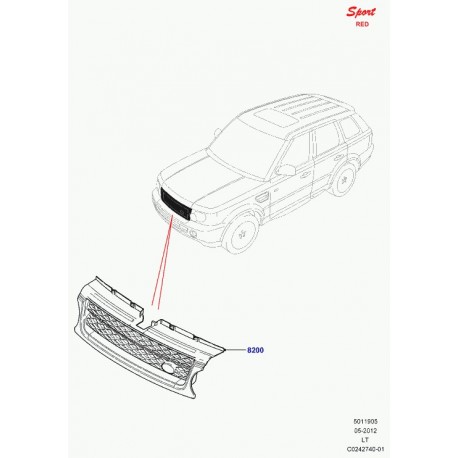 Land rover calandre centre Range Sport (LR030349)