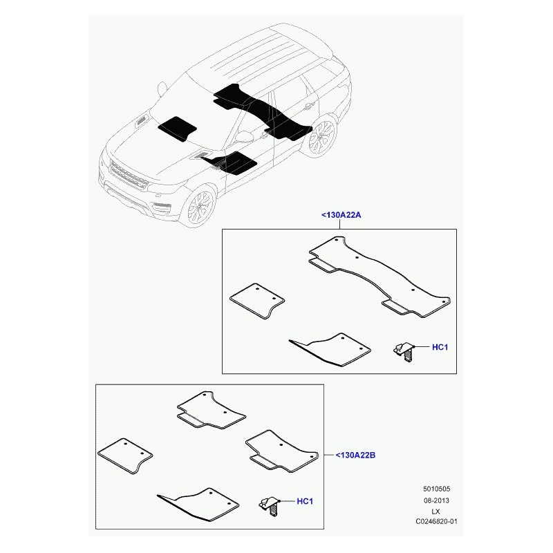 Commander profile de fixation-tapis Discovery 3, Evoque, Range L405, Sport  LAND ROVER (LR030413) pas cher sur RLD Autos