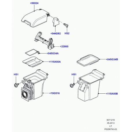 Land rover couvercle boite a gants Discovery 3, Range Sport (LR030633)