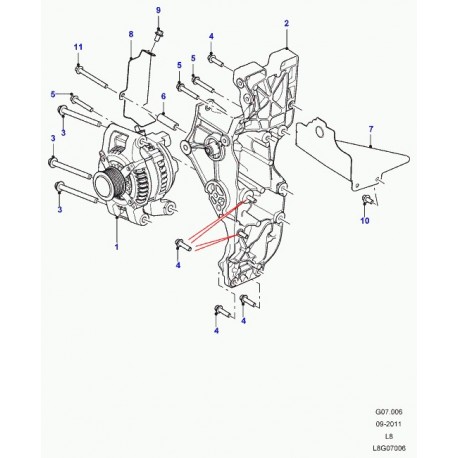 Land rover support alternateur Defender 90, 110, 130 (LR031362)