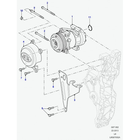 Land rover compresseur climatisation Defender 90, 110, 130 (LR031453)