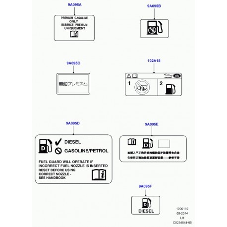 Land rover etiquette avertissement diesel Evoque (LR031521)