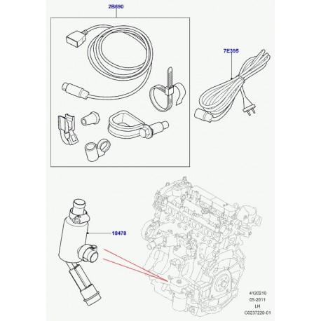 Land rover jeu chauffage du bloc-cylindres Evoque (LR031620)