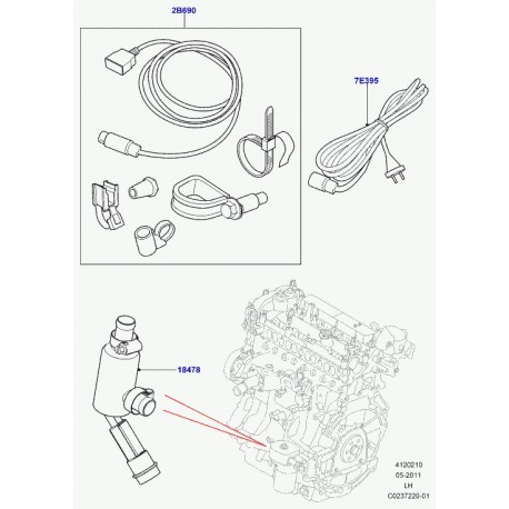 Land rover ensemble cable chauf bloc-moteur Evoque (LR031624)