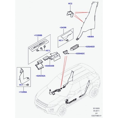 Land rover agrafe garnissage Evoque (LR031782)