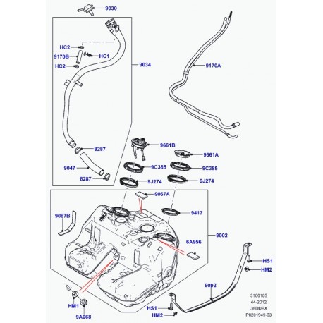 Land rover hose-egr cooler Range L322 (LR031820)