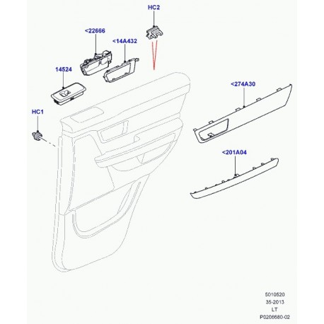 Land rover clip bandeau porte Range Sport (LR031948)