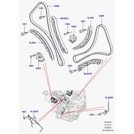 Land rover chaine de distribution Range Sport (LR032048)