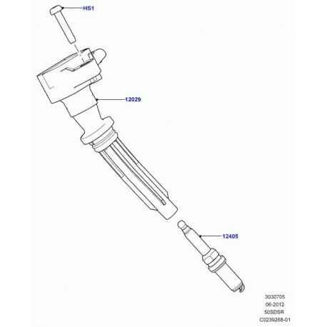 Land rover bougie d'allumage Discovery 4, Range L322, L405, Sport (LR032080)