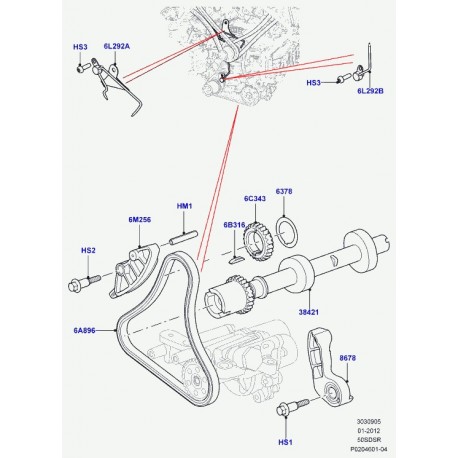 Land rover chaine-entrainementauxiliaire Range Sport (LR032087)