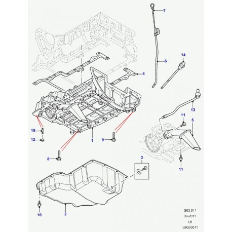 Land rover joint carter d'huile Defender 90, 110, 130 (LR032154)