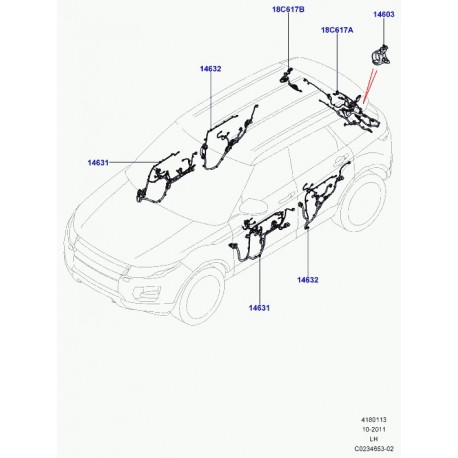 Land rover agrafe de cable Evoque (LR032442)