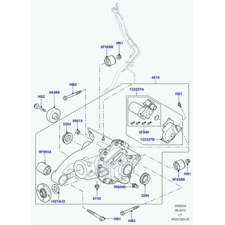 Land rover motor-rear differential Discovery 3, Range L322, L405, Sport (LR032711)